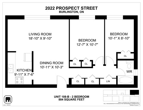 Floor plan for studio, 1 bath